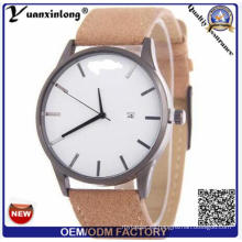 Yxl-914 2016 Marca de Lujo Fecha Rectángulo correa de Cuero Genuino Impermeable Reloj de Cuarzo Ocasional Hombres Deportes Reloj de Pulsera Reloj Masculino